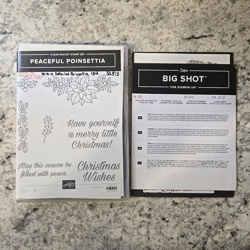 New Stampin' Up! New Peaceful Poinsettia Stamp & Die Cut Set